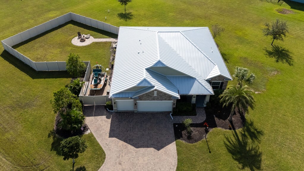 Gated house with metal roof