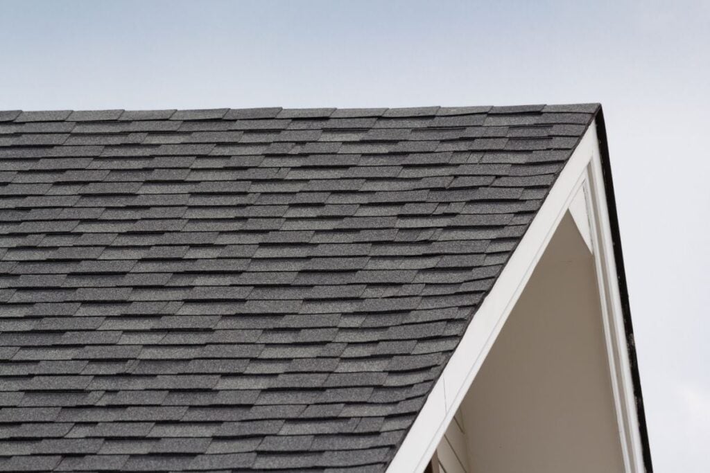 architectural shingles vs 3 tab white and grey asphalt roof tall house