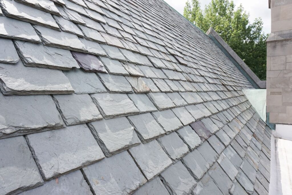 brava roof tile grey slate tiles closeup big american family house