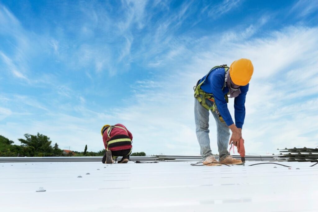 drilling a roof for a business