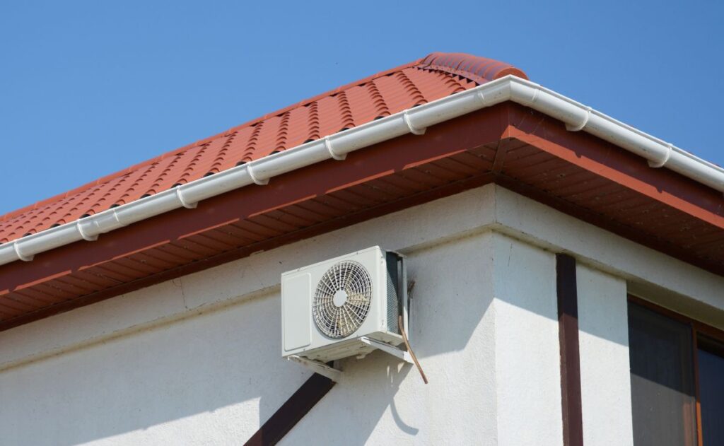 what is fascia on a house orange tile roof white water gutter system ac unit
