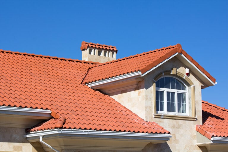 Ceramic Tiled Roof On House