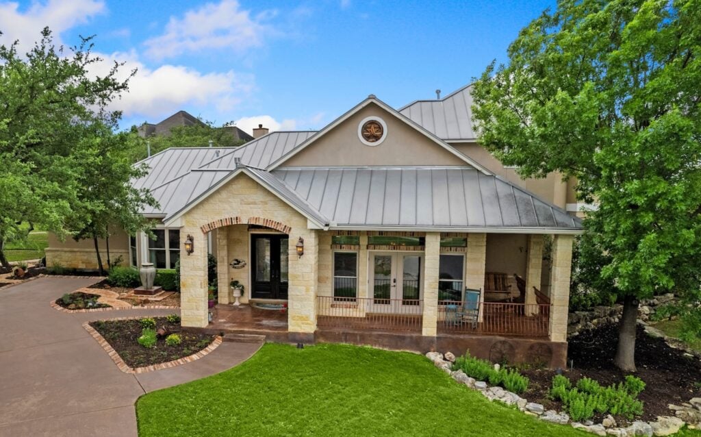 a front view of a home with grass