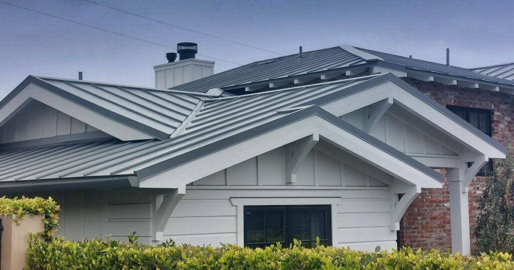 metal roof and siding color combinations grey and white house