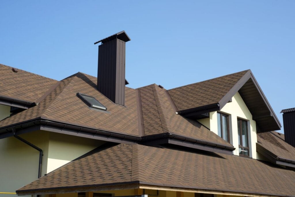 owens corning shingles colors brown roof white wall big house