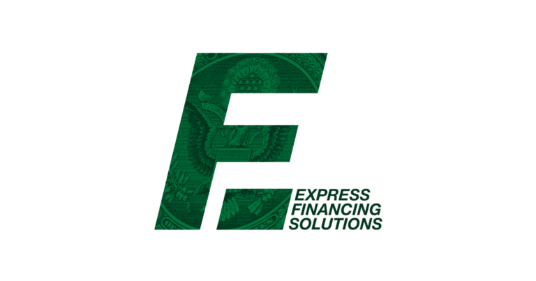 Express Financing Solutions logo featuring a stylized green letter "E" with intricate designs, emphasizing streamlined financing for home improvement projects like roofing.